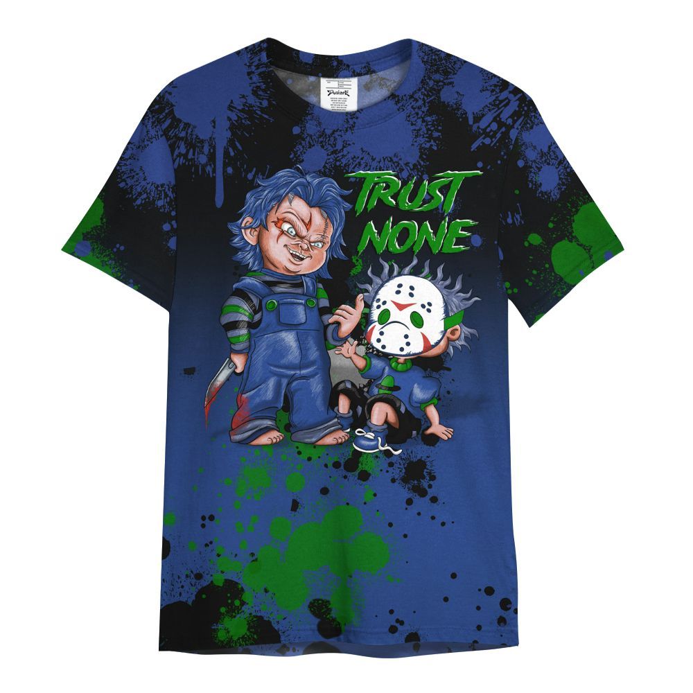 Shirt To Match Retro Hyper Royal 13s - Trust No One Scary All Over Print