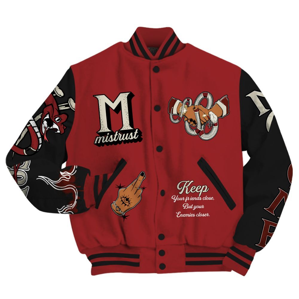 Varsity Jacket To Match High 85 Bred 1s - Trust No One Snake-Bite Street Style All Over Print