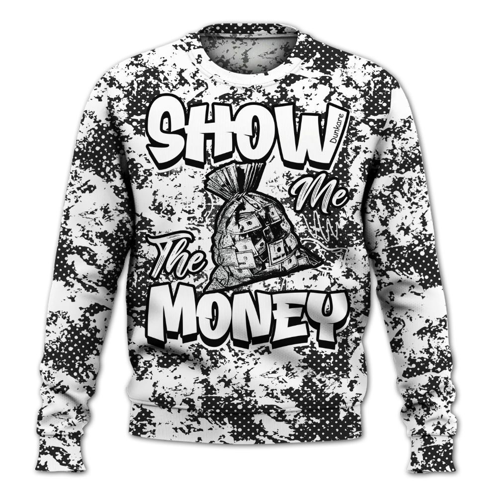 Sweatshirt To Match Black Cat NET 4s - Show Me The Money Retro All Over Print