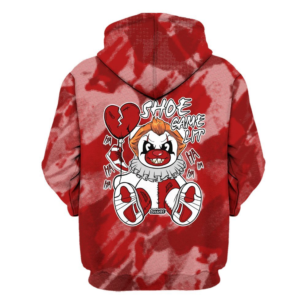 Hoodie To Match Red Taxi 12s - Shoe Game Bear Abstract Halftone All Over Print