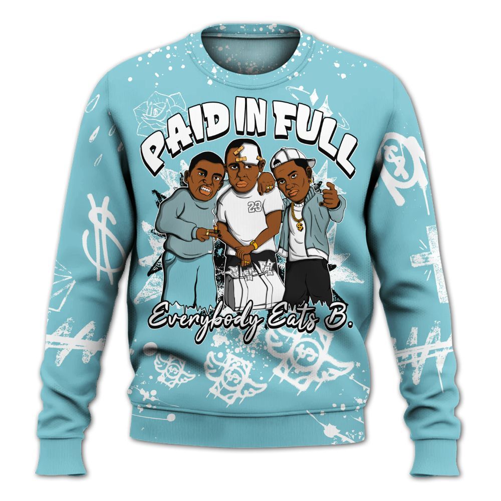 Sweatshirt To Match Low Legend Blue 11s - Everybody Paid In Full Crayon All Over Print