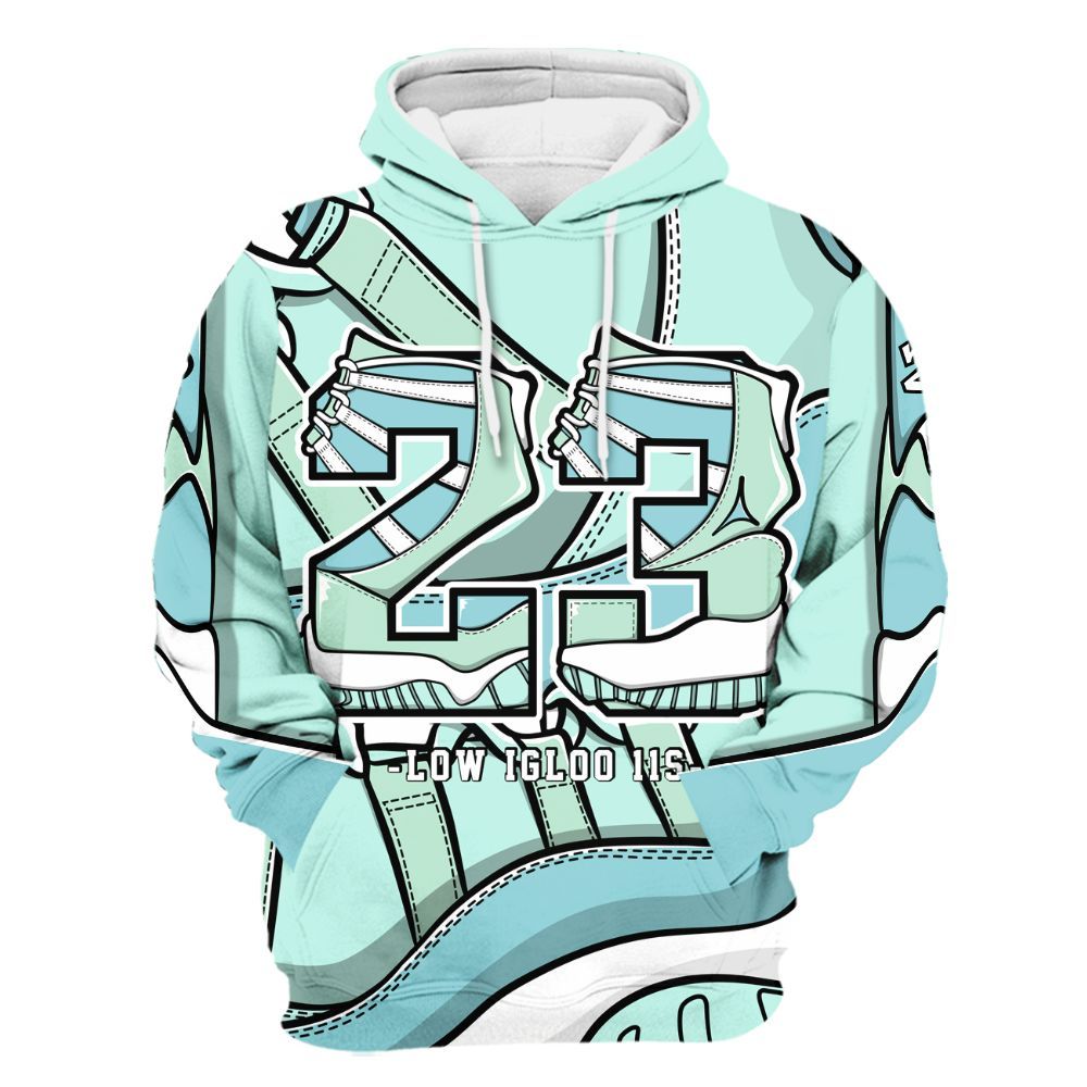 Hoodie To Match Retro Low Igloo 11s - DNumber 23 Style 11s All Over Print