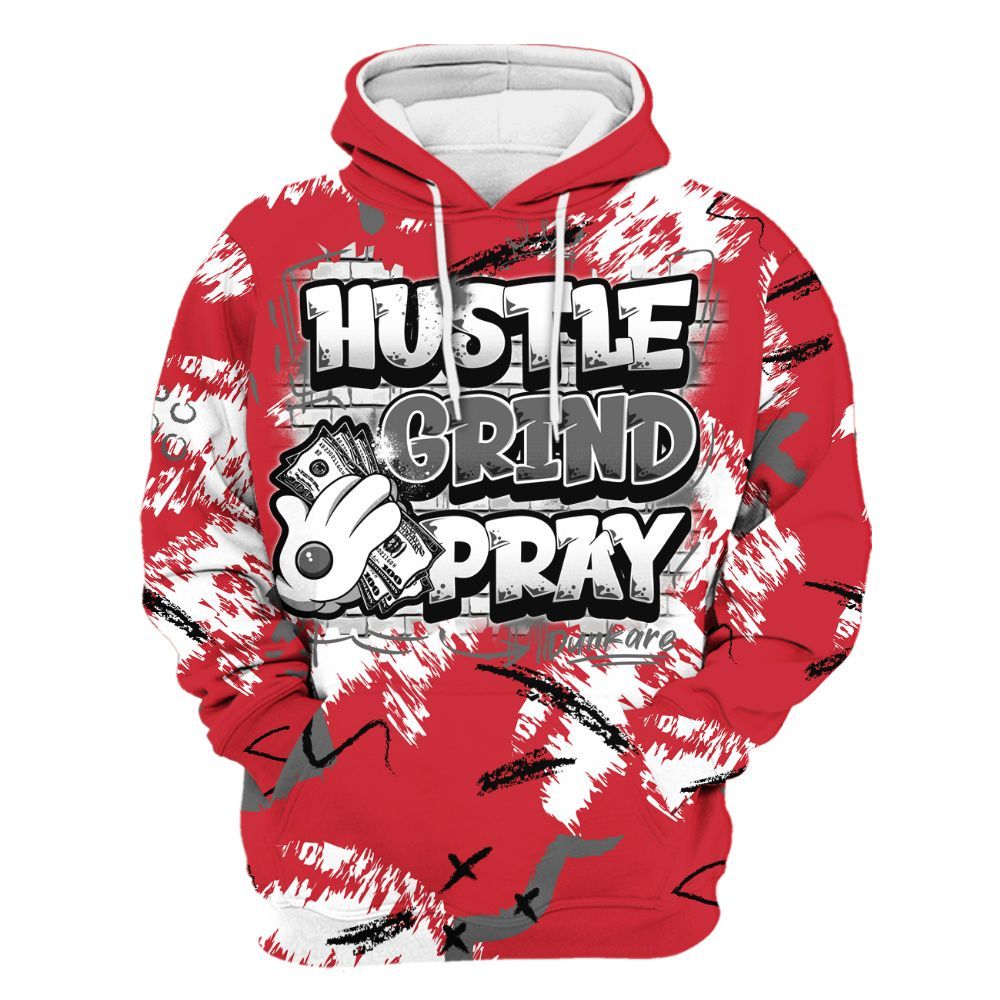 Hoodie To Match Bunny 2025 8s - Hustle Grind Pray Graphic Street Style All Over Print