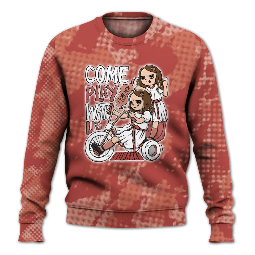 Sweatshirt To Match Dune Red 13s - Come Hangout Halloween Abstract Halftone All Over Print