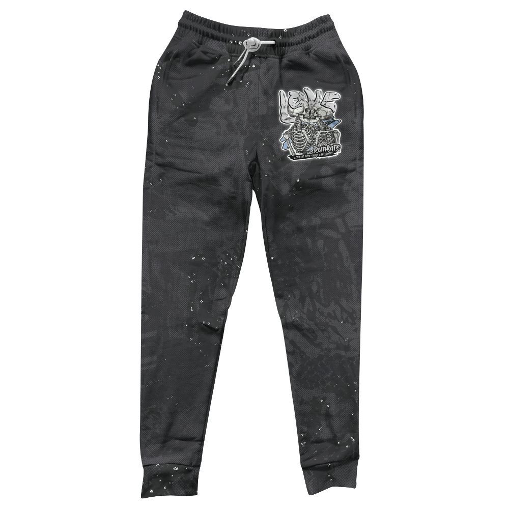 Sweatpant To Match Reverse Black White 6s - Skull Love All Over Print