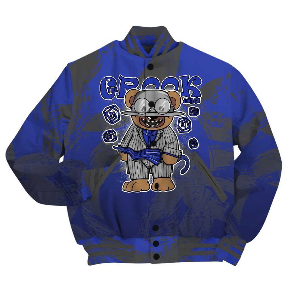 Varsity Jacket To Match Air Max Plus Black Racer Blue Shirt - Swindler Bear Circle Slpash All Over Print