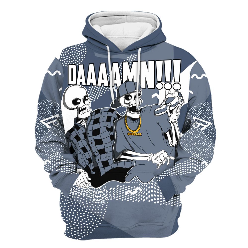 Hoodie To Match Low Diffused Blue 11s - Graphic Meme Damnn All Over Print