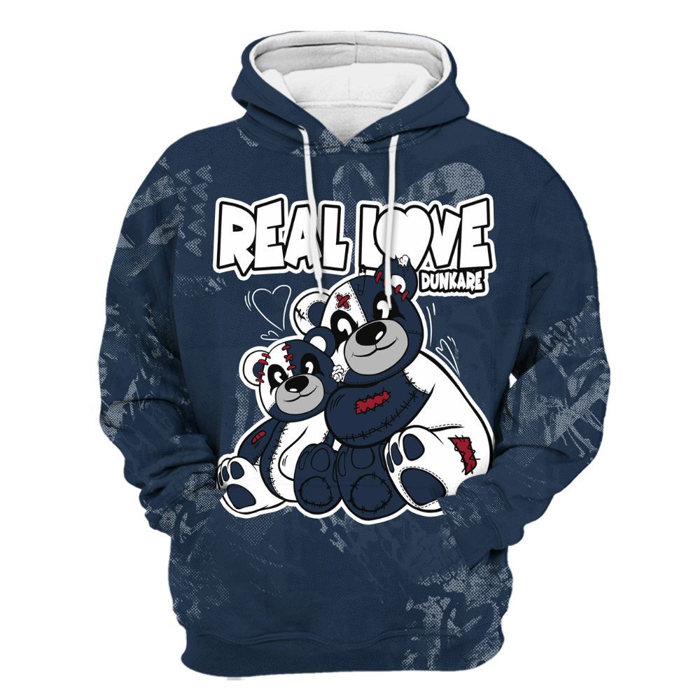 Hoodie To Match White Midnight Navy 6s - Sincere Fondness Bear All Over Print