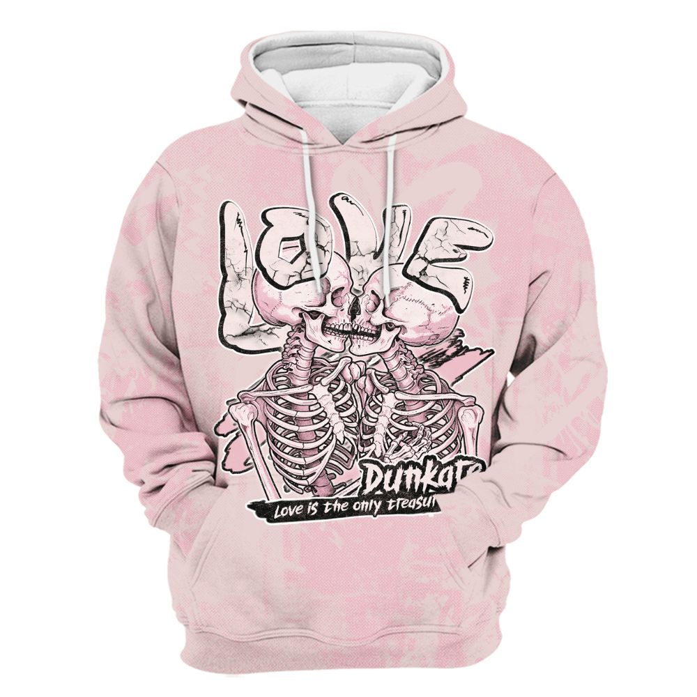 Hoodie To Match Dunk Low KD 17 Aunt Pearl - Skull Love All Over Print