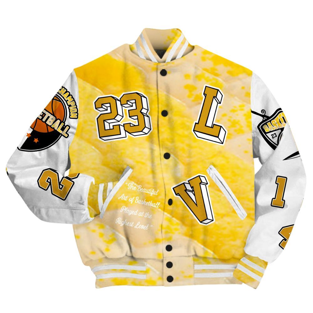 Varsity Jacket To Match Low Yellow Python 11s - The GOAT Got Em Streetwear All Over Print