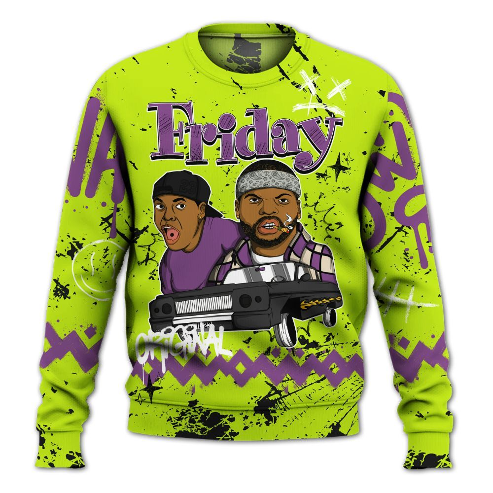 Sweatshirt To Match GS Black Barely Volt 11s - Friday Sneaker Crayon All Over Print
