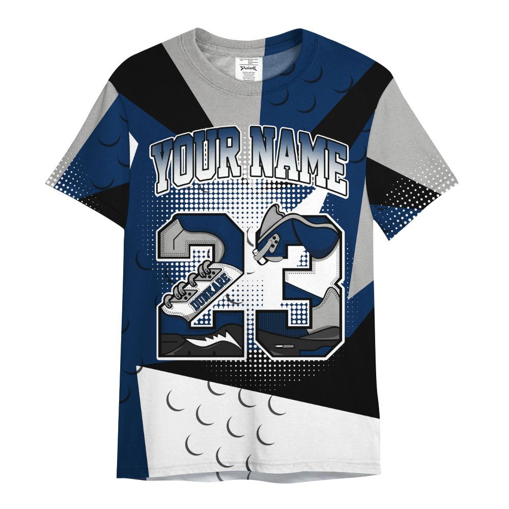 Shirt To Match SB White Navy 4s - Poly Custom Name Number 23 5s All Over Print