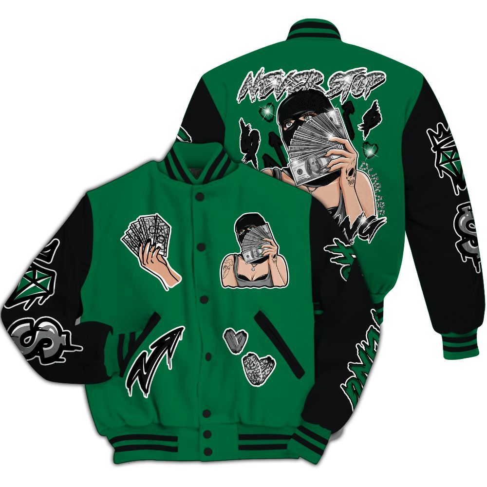 Varsity Jacket To Match Pine Green 3s - Hustling Unique All Over Print