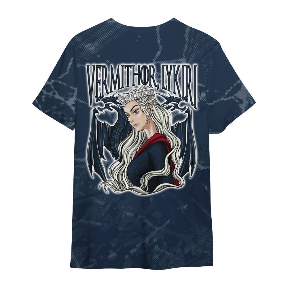 Shirt To Match White Midnight Navy 6s - Dragon's Mom! Profound All Over Print