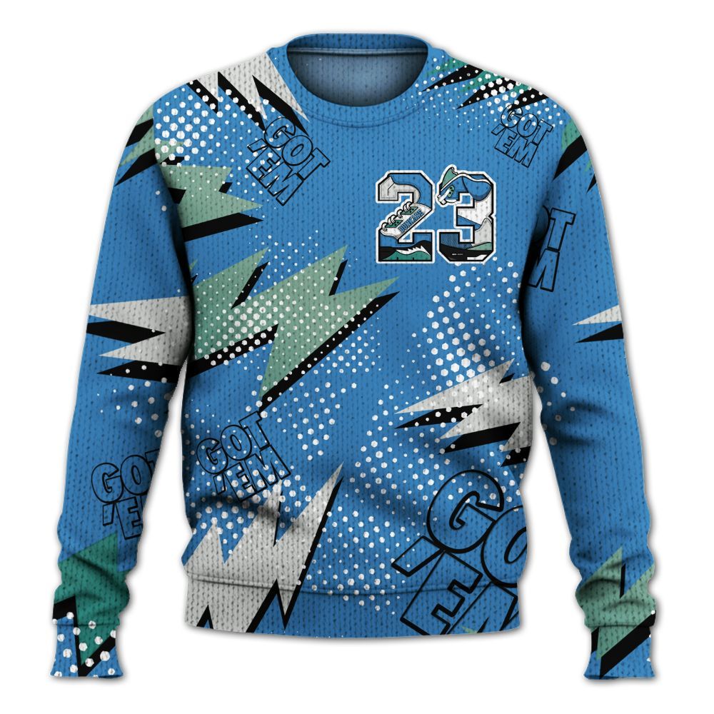 Knitted Sweater To Match Low Carolina 17s - Custom Name Number 23 5s