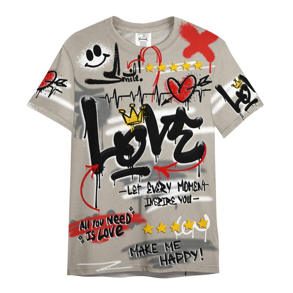 Shirt To Match Low OG Phantom 1s - Happy Love Beats Graffiti Streetwear All Over Print