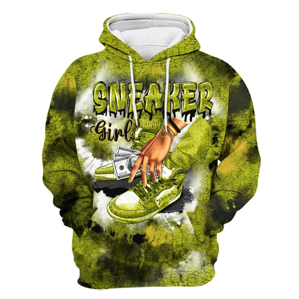 Hoodie To Match Dunk Low QS Halloween Skull - SNEAKER Girl Money Drip Tie Dye All Over Print