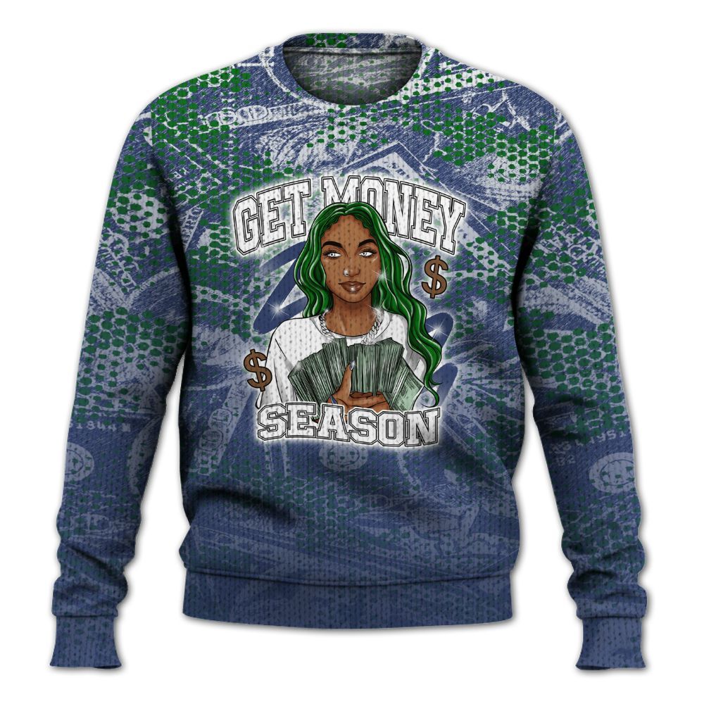 Knitted Sweater To Match Midnight Navy 13s - Get Moneys Season Banknote