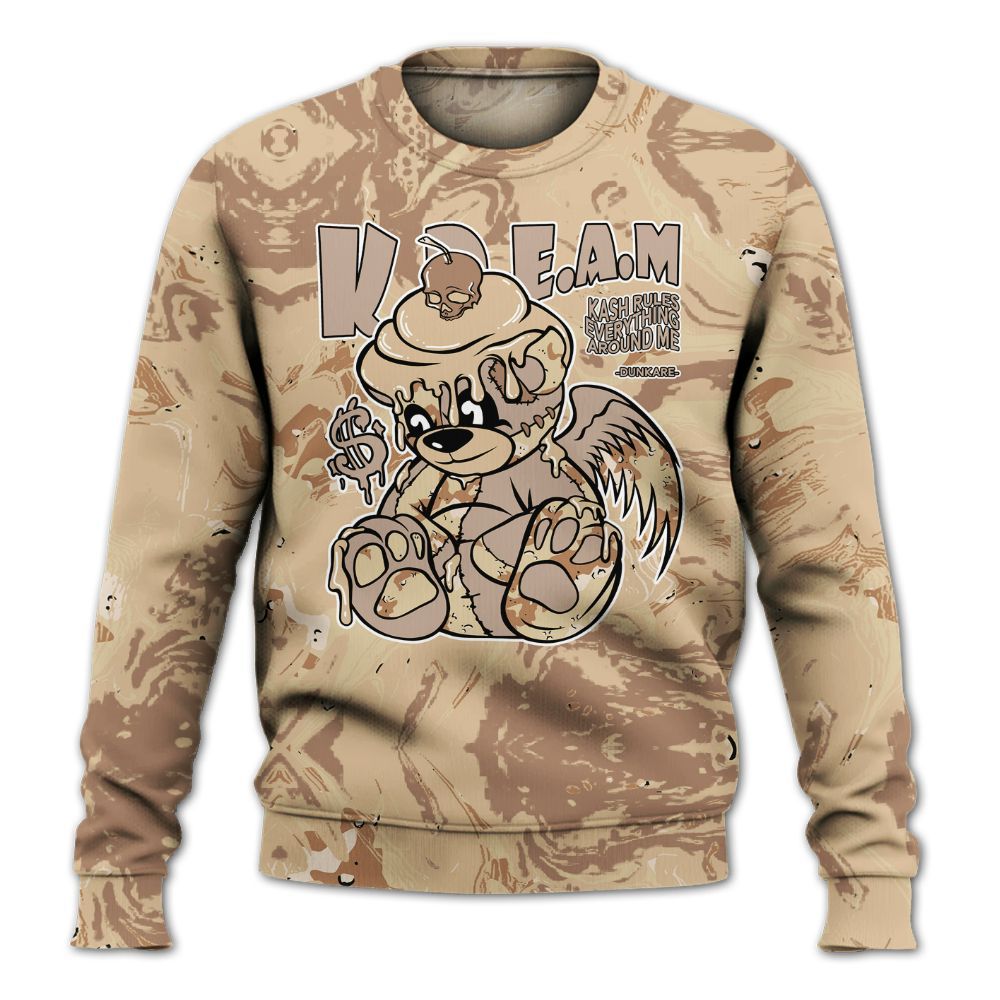 Sweatshirt To Match Desert Camo 3s - Loot Bear Liquid All Over Print