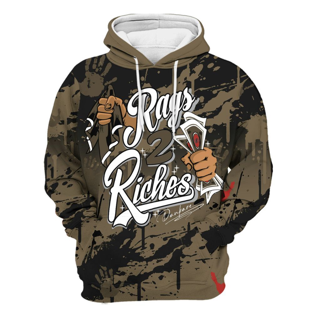 Hoodie To Match Olive 9s - Rag 2 Riches All Over Print