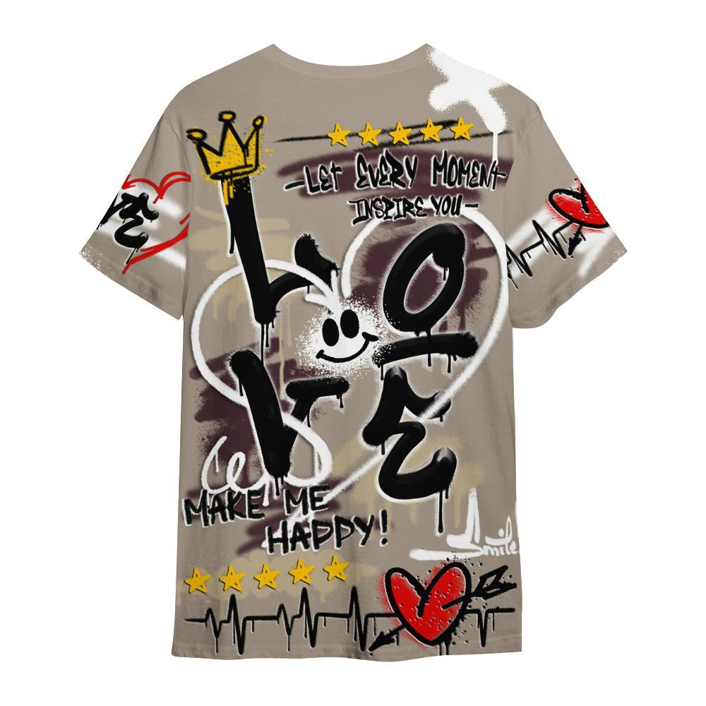 Shirt To Match AMM Retro Phantom 4s - Happy Love Beats Graffiti Streetwear All Over Print