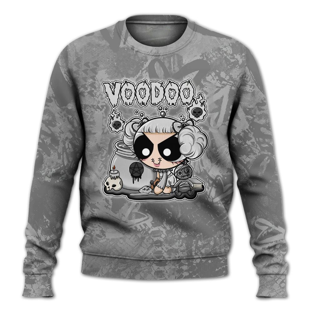 Sweatshirt To Match Black Wolf Grey 12s - Voodooz Heart Grunge All Over Print