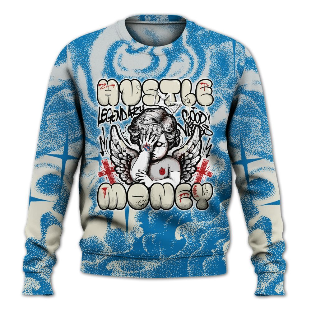 Sweatshirt To Match Rare Air 3s - Angel Hustle Money All Over Print