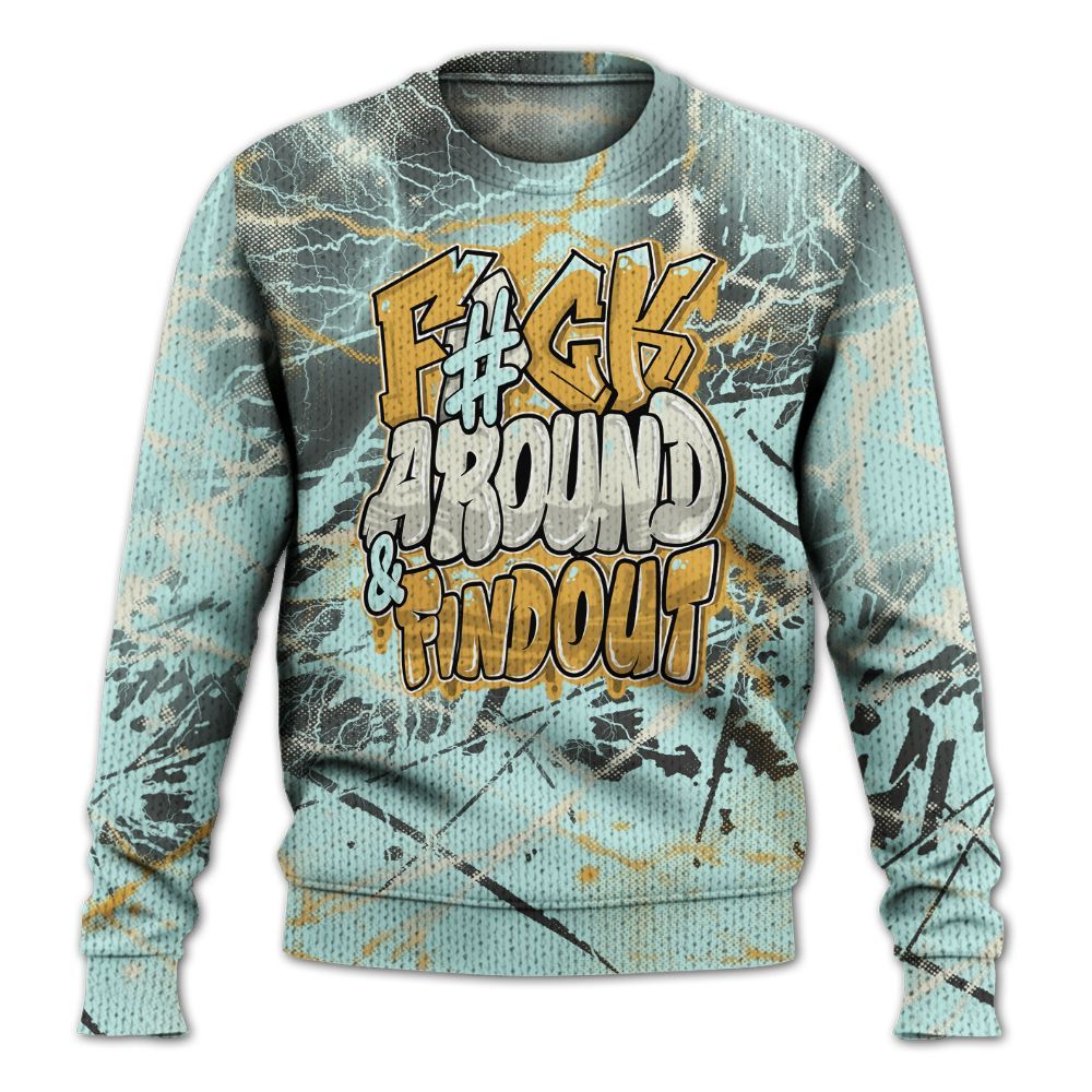 Knitted Sweater To Match Pure Platinum 4s - F Around Find Out Graphic Profound