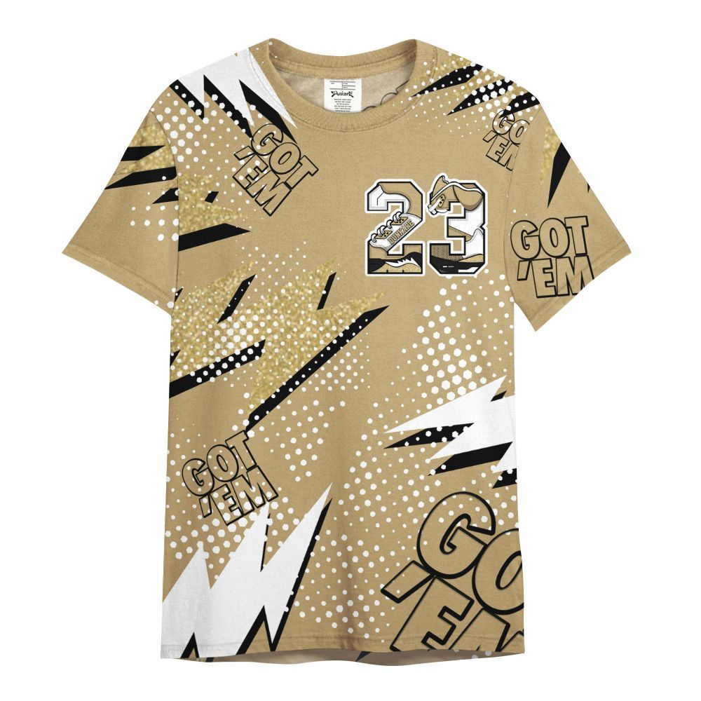 Shirt To Match High OG Black Metallic Gold 1s - Custom Name Number 23 5s All Over Print