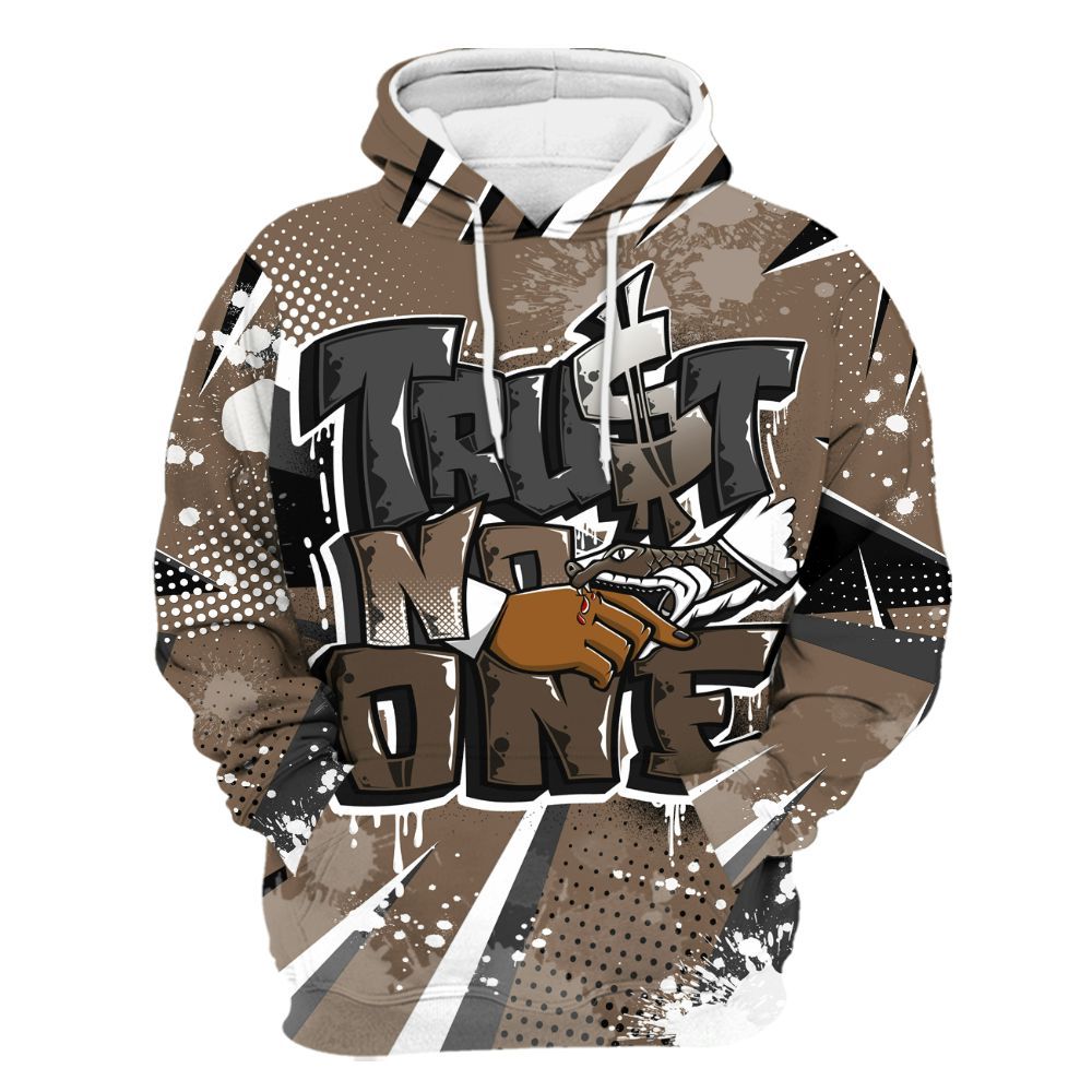 Hoodie To Match Dark Mocha Jack - Poly Trust No One Dripping All Over Print