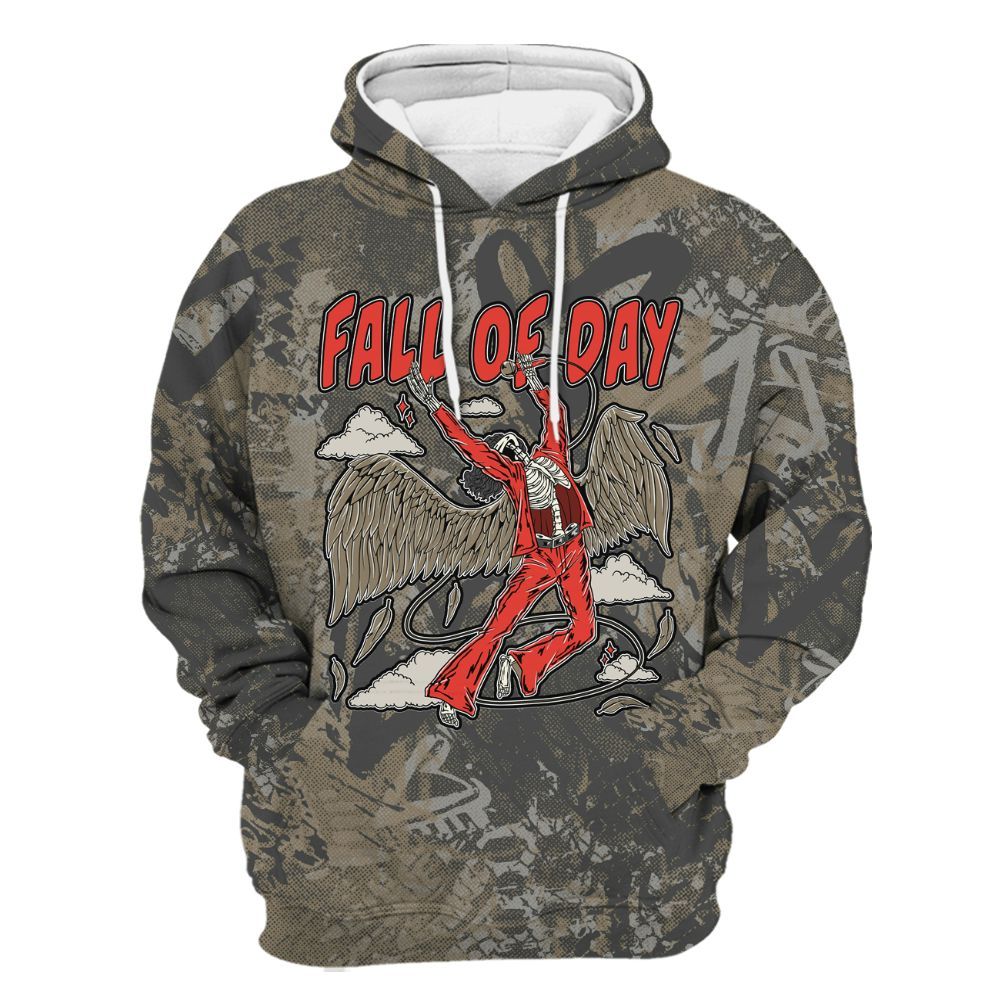 Hoodie To Match Olive 9s - Fall Of Days Skeleton Heart All Over Print
