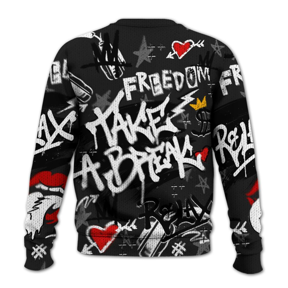 Knitted Sweater To Match Kobe 9 EM Mambacita - Take Break Freedom Graffiti Streetwear