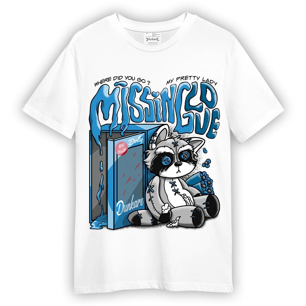 Shirt To Match Shirt Missing Love Raccoon, Powder Blue 9s, To Match Sneaker Powder Blue 9s DNY