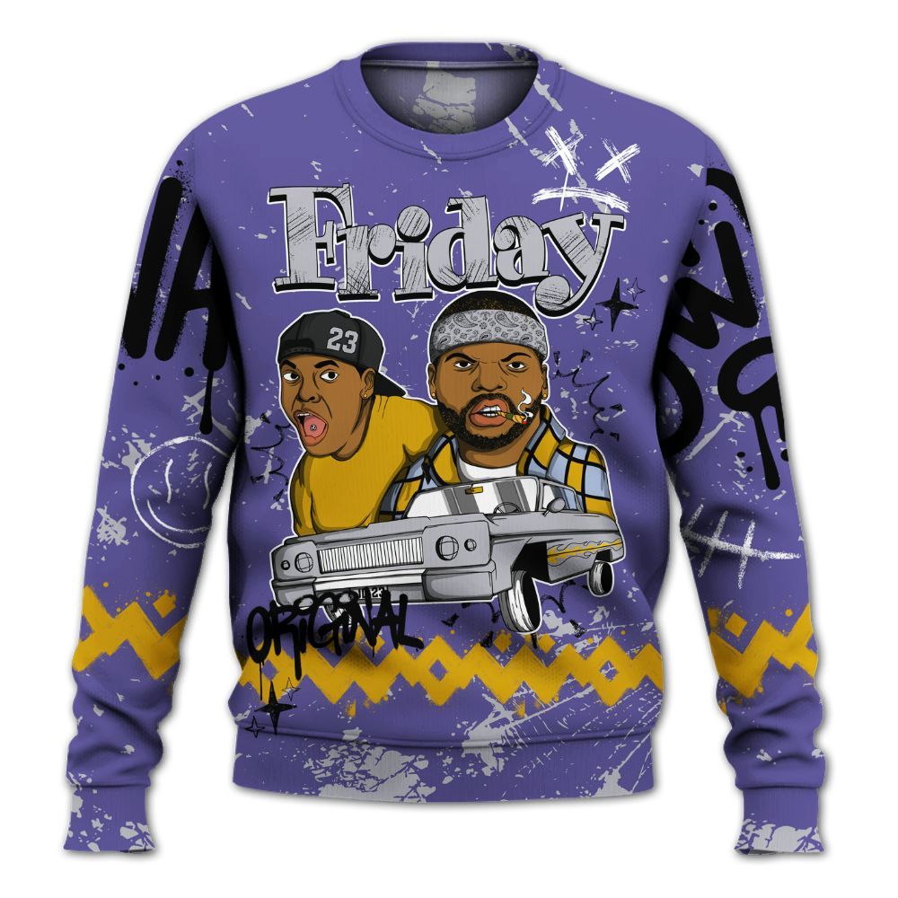 Sweatshirt To Match Lakeshow 4s - Friday Sneaker Crayon All Over Print