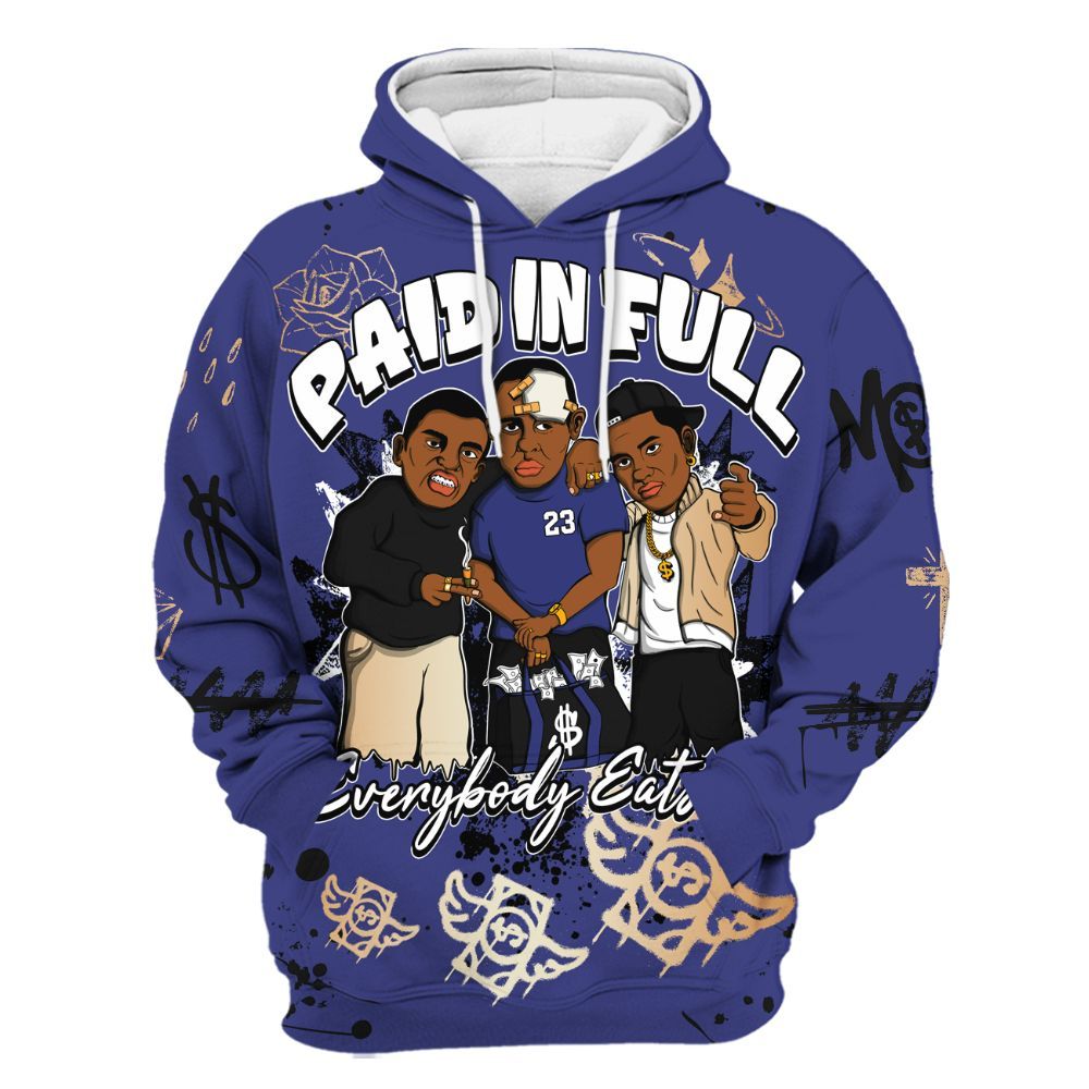 Hoodie To Match JM Pro Black Concord - Everybody Paid In Full Crayon All Over Print