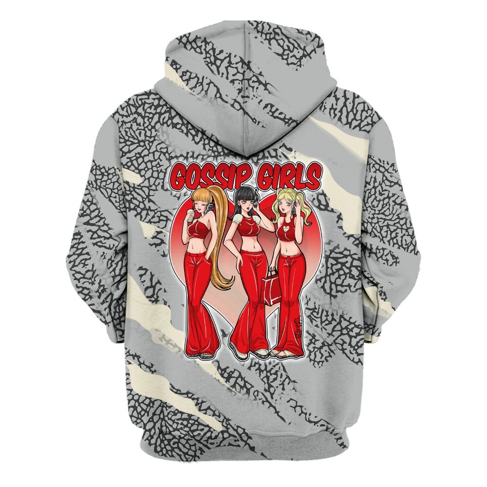 Hoodie To Match Cement Grey 3s - Gossip'Girls All Over Print