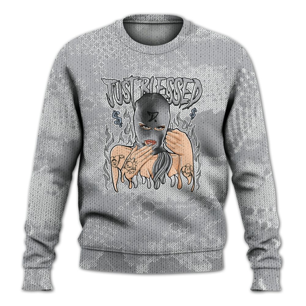 Knitted Sweater To Match Low OG Wolf Grey 1s - Blessed!! Smoke Dot