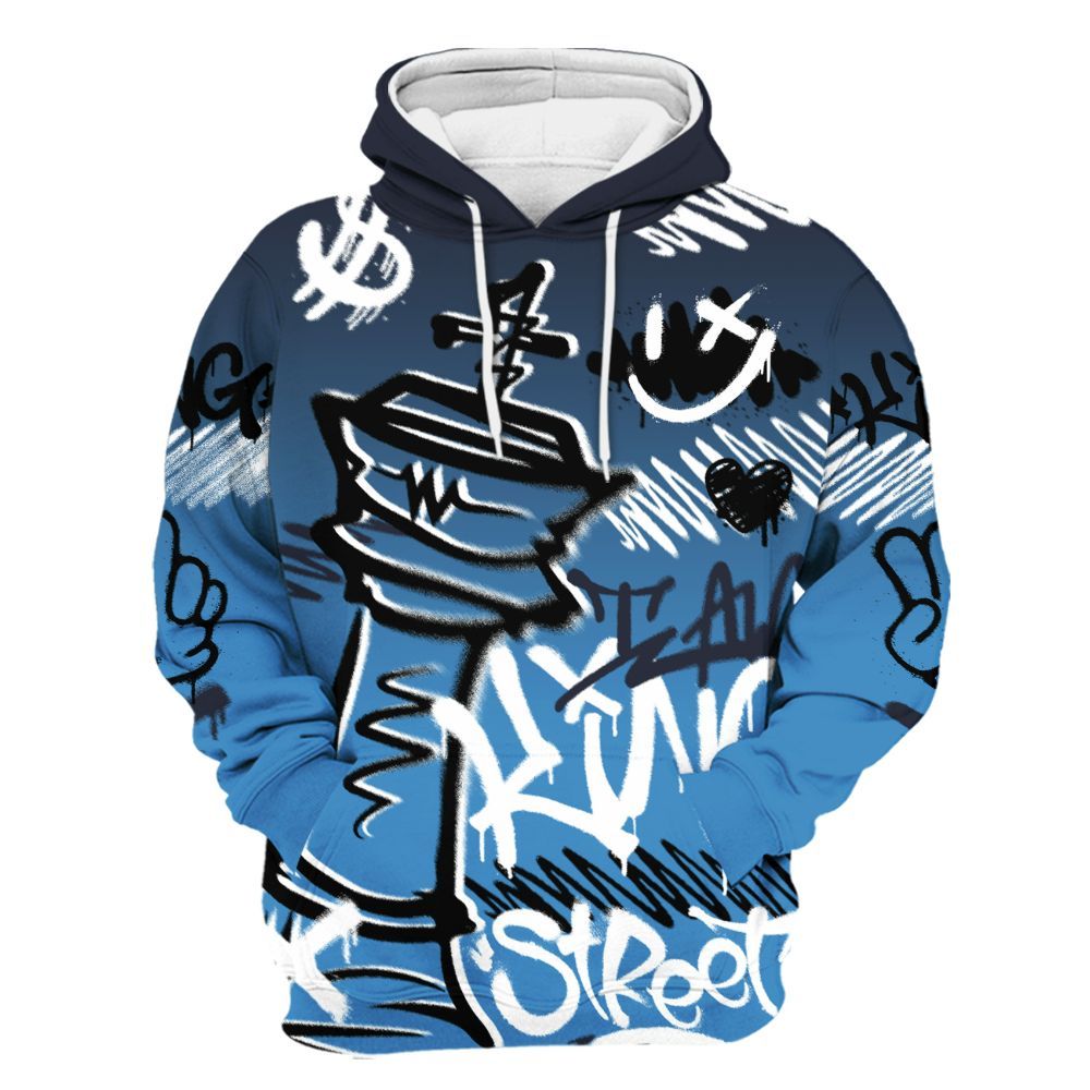 Hoodie To Match Low OG Obsidian 1s - Street King Chess Streetwear All Over Print