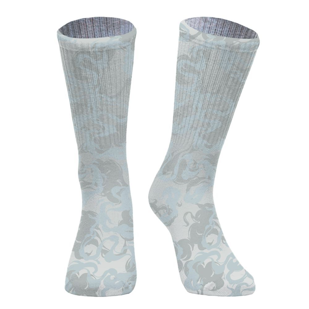 Sock To Match Black Wolf Grey 12s - Color Smoke Graphic