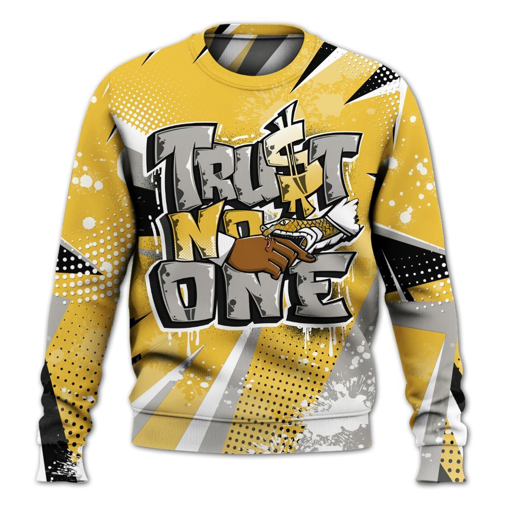 Sweatshirt To Match Low Yellow Python 11s - Poly Trust No One Dripping All Over Print