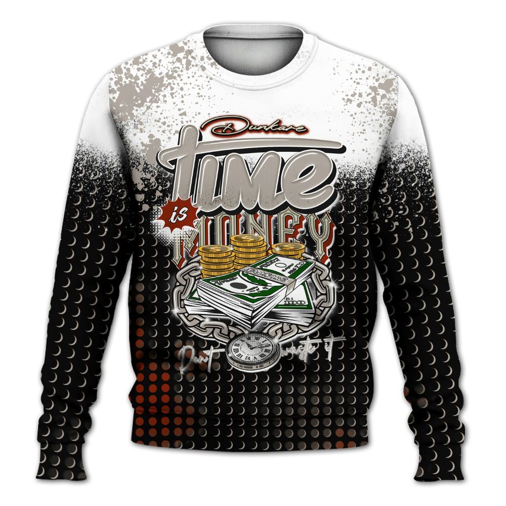 Sweatshirt To Match El Grito 5s - Halftone Time Is Money All Over Print