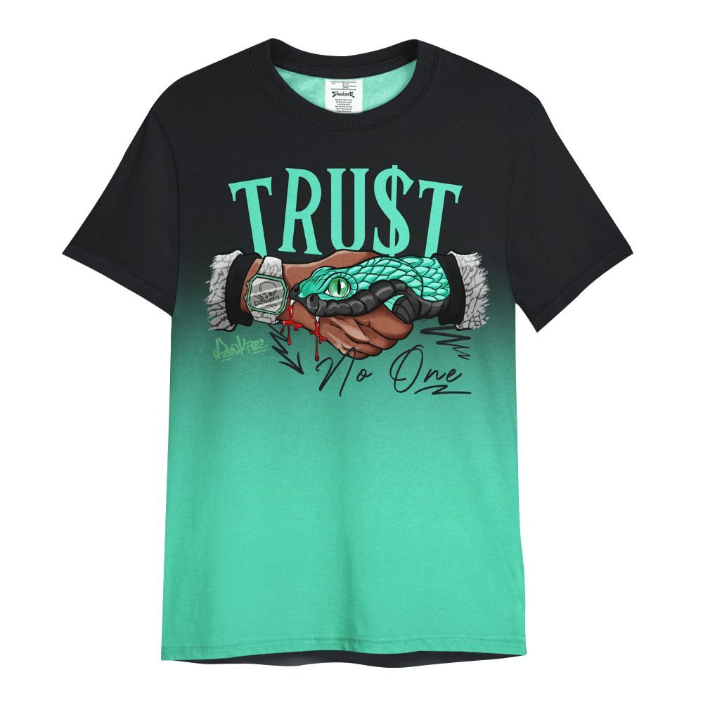 Shirt To Match Black Green Glow 3s - Snake Trust No One Drip All Over Print