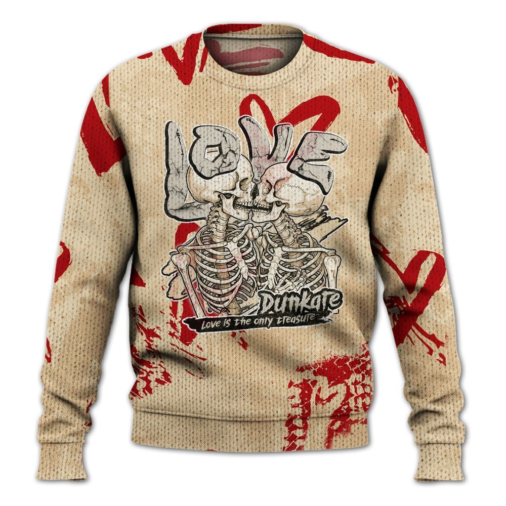 Knitted Sweater To Match Dunk Low Strawberry Waffle - Skull Love