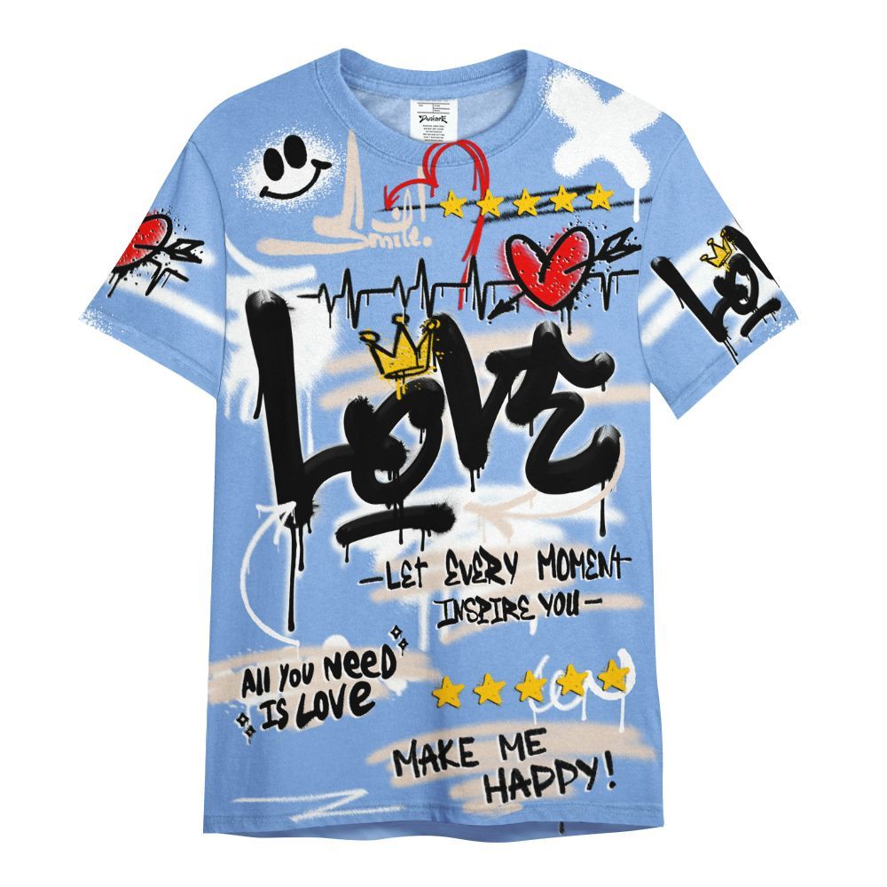 Shirt To Match Air Max 1 Royal Pulse - Happy Love Beats Graffiti Streetwear All Over Print