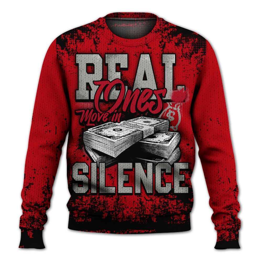 Knitted Sweater To Match Air Griffey Max Gray Reds 1s - Move In Silence Money Street Retro