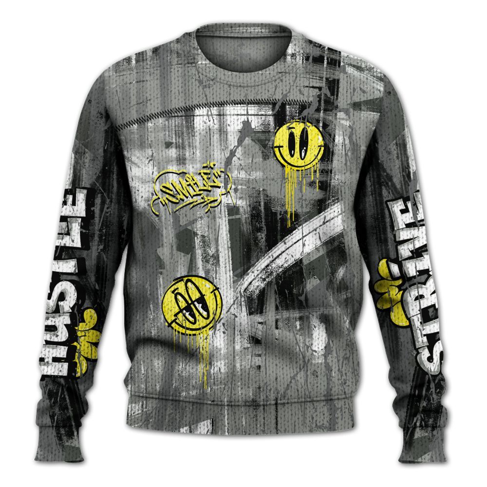 Knitted Sweater To Match Paris Olympics 4s - Money Skull Smile Fire