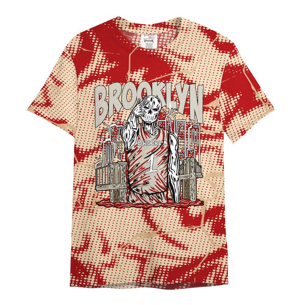Shirt To Match Dunk Low Strawberry Waffle - Brooklyn's Skeleton Crack All Over Print
