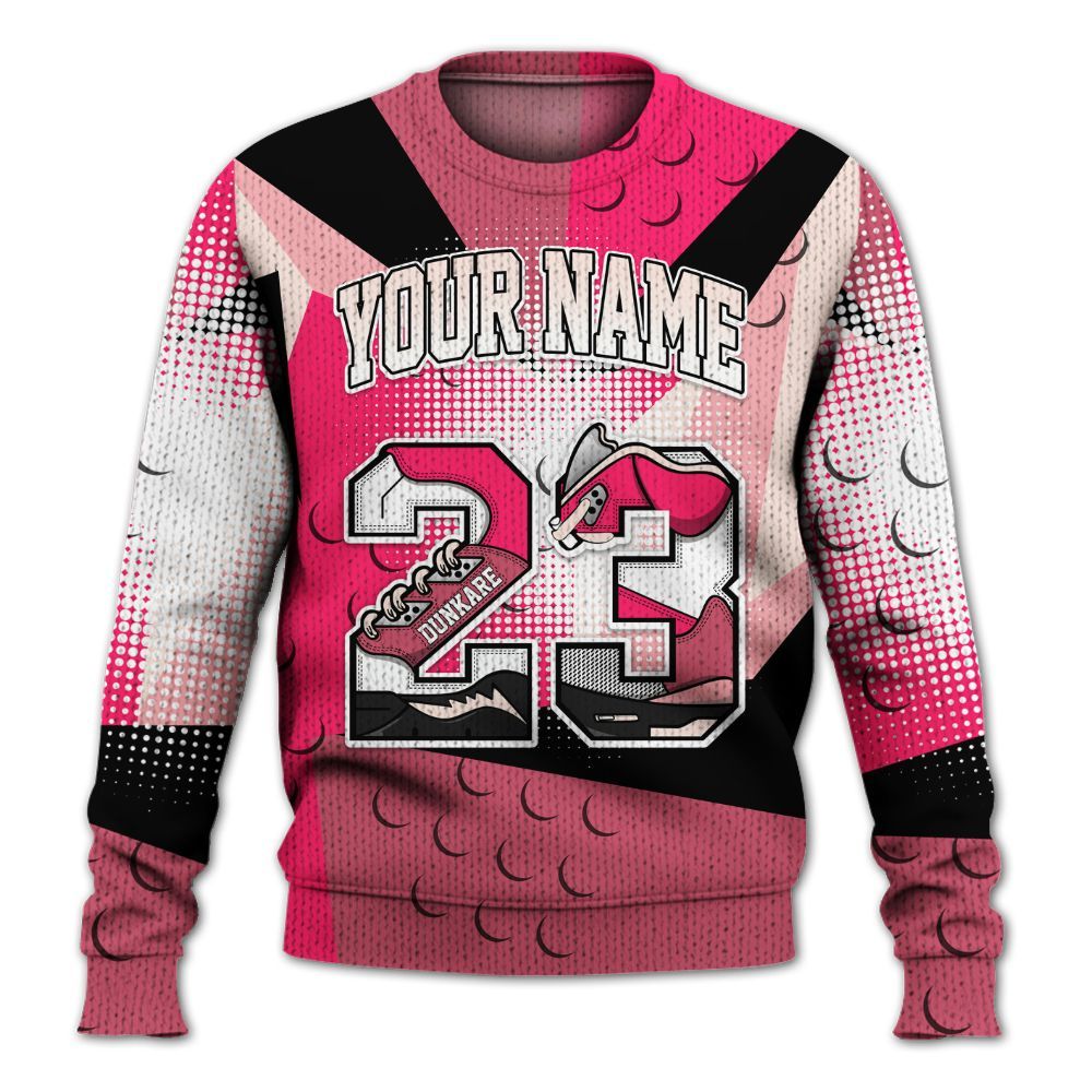 Sweater To Match A'One Hyper Pink Shirt, Poly Custom Name Number 23 5s Graphic