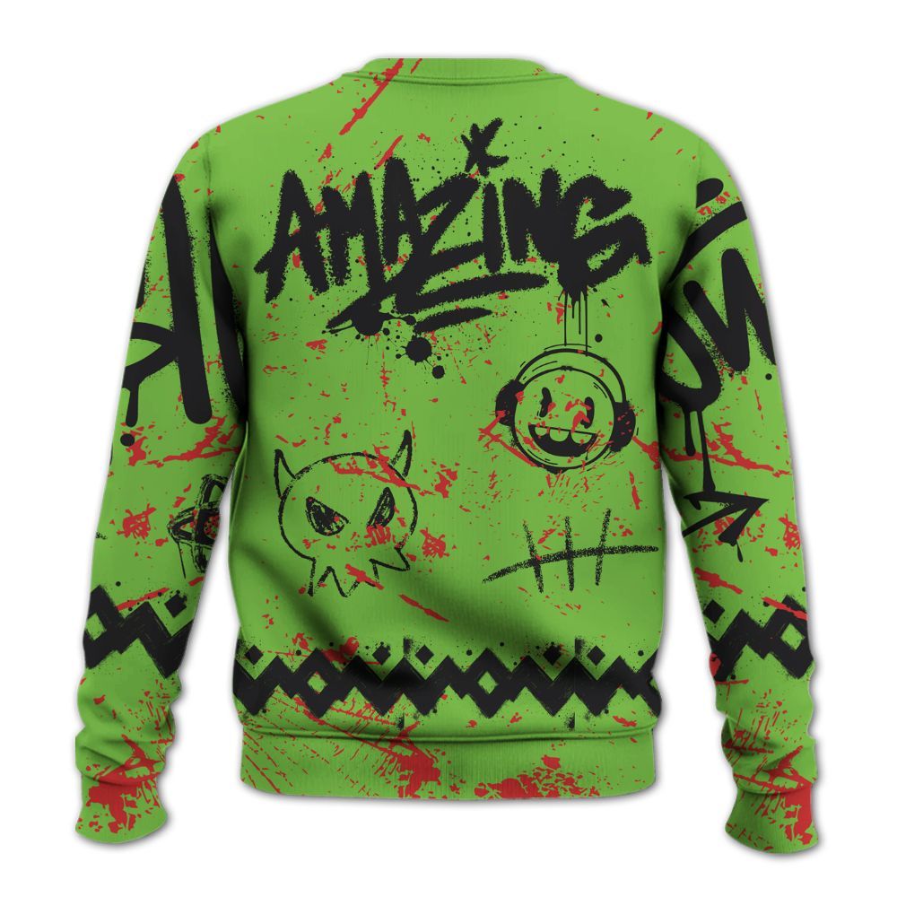 Sweatshirt To Match Air Max Waffle SP Action Green - Friday Sneaker Crayon All Over Print