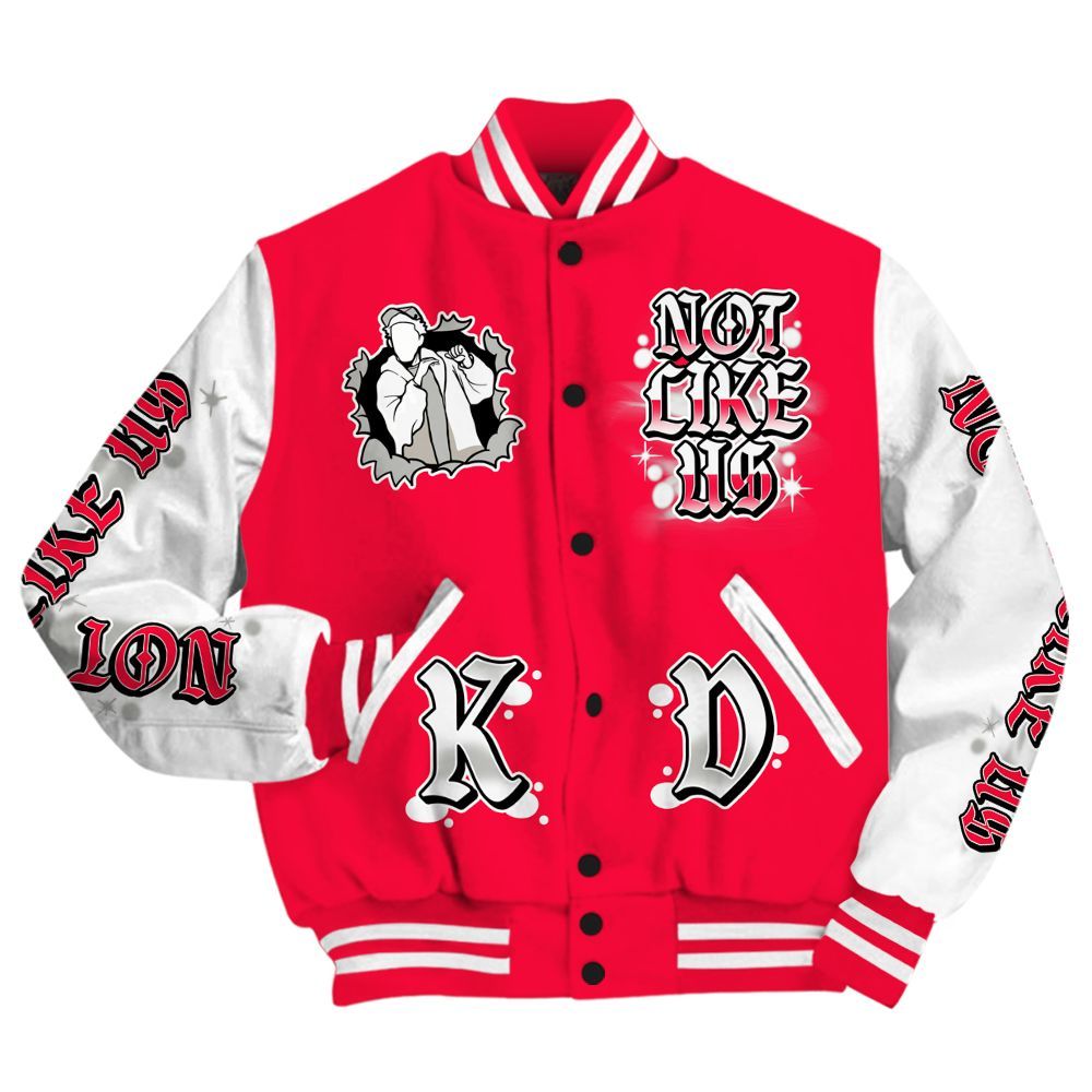 Varsity Jacket To Match Retro Fire Red 3s - None Like Us Graphic All Over Print